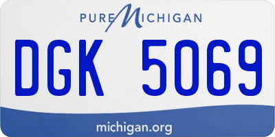 MI license plate DGK5069