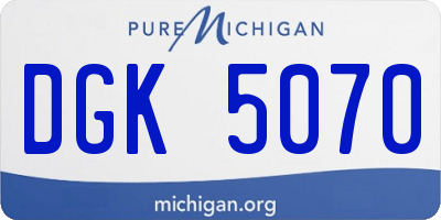 MI license plate DGK5070