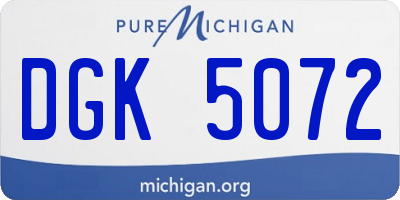 MI license plate DGK5072