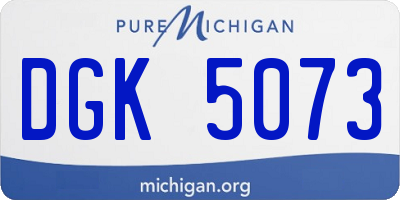 MI license plate DGK5073