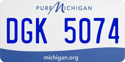 MI license plate DGK5074