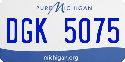 MI license plate DGK5075