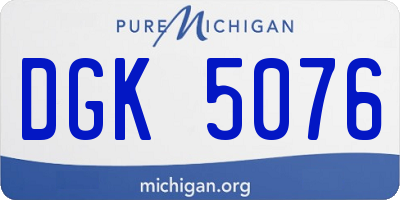 MI license plate DGK5076