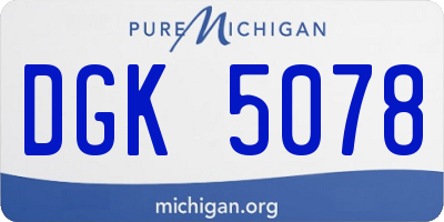 MI license plate DGK5078