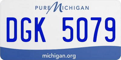 MI license plate DGK5079