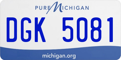 MI license plate DGK5081