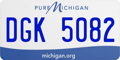 MI license plate DGK5082