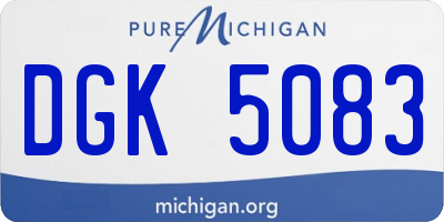 MI license plate DGK5083