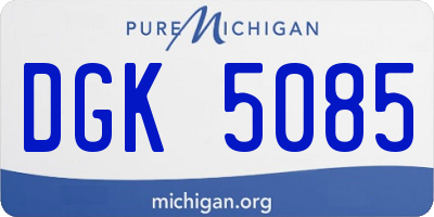 MI license plate DGK5085
