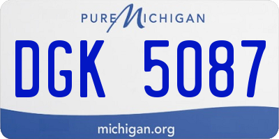 MI license plate DGK5087