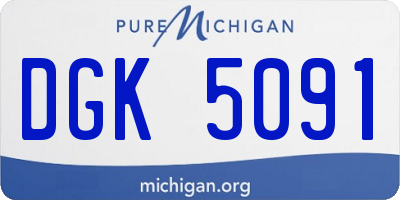 MI license plate DGK5091