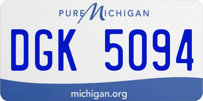 MI license plate DGK5094