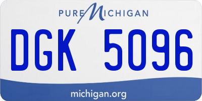 MI license plate DGK5096