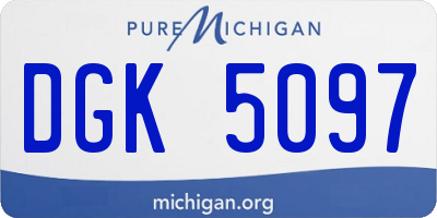 MI license plate DGK5097