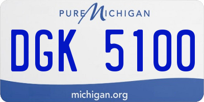 MI license plate DGK5100