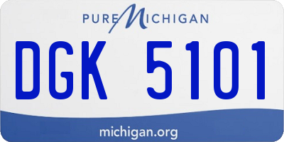 MI license plate DGK5101