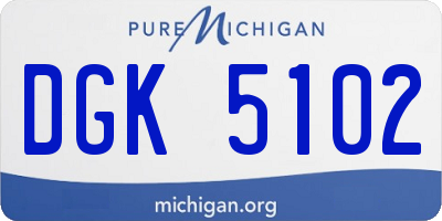 MI license plate DGK5102