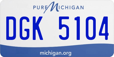 MI license plate DGK5104