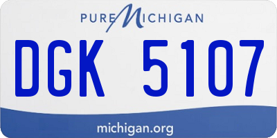 MI license plate DGK5107