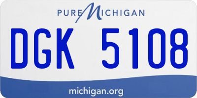 MI license plate DGK5108