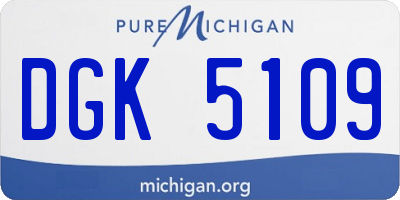 MI license plate DGK5109