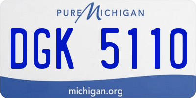 MI license plate DGK5110