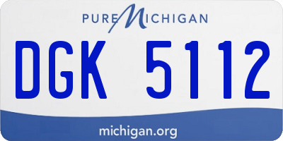 MI license plate DGK5112