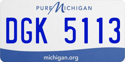 MI license plate DGK5113
