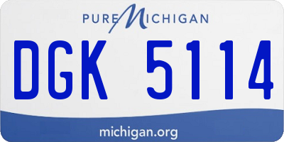 MI license plate DGK5114