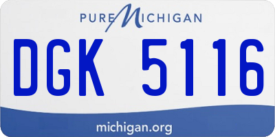 MI license plate DGK5116
