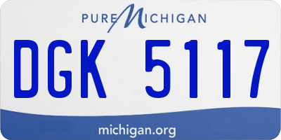 MI license plate DGK5117