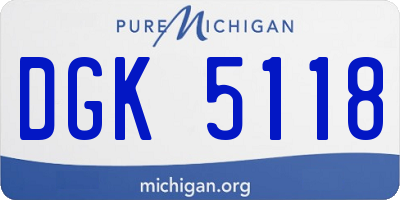 MI license plate DGK5118