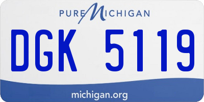 MI license plate DGK5119