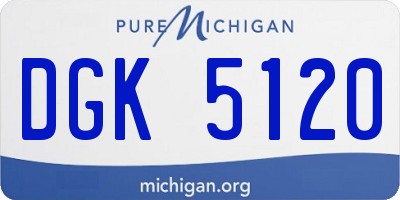 MI license plate DGK5120