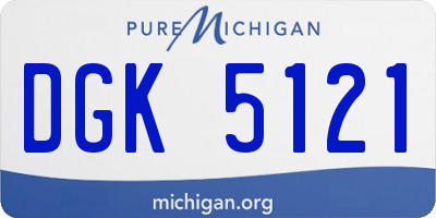 MI license plate DGK5121