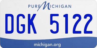 MI license plate DGK5122