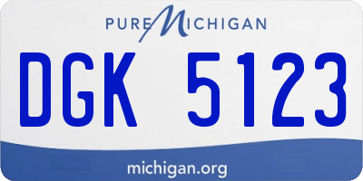 MI license plate DGK5123