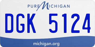 MI license plate DGK5124