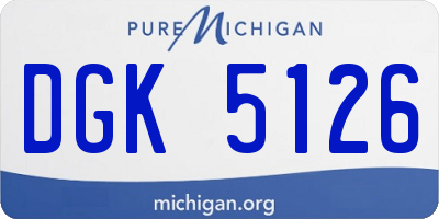 MI license plate DGK5126