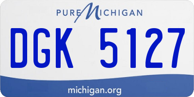 MI license plate DGK5127