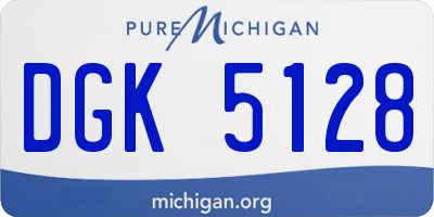 MI license plate DGK5128