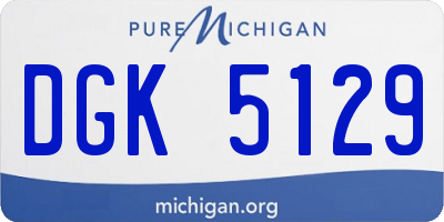 MI license plate DGK5129