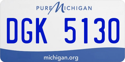 MI license plate DGK5130