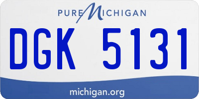 MI license plate DGK5131