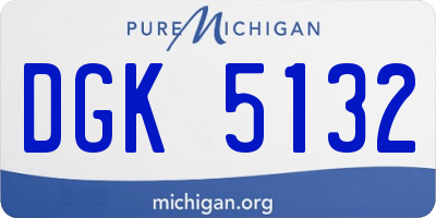 MI license plate DGK5132