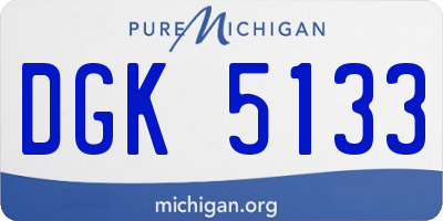 MI license plate DGK5133
