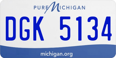 MI license plate DGK5134