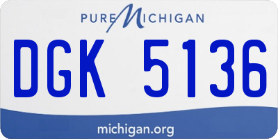 MI license plate DGK5136