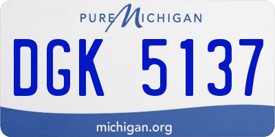 MI license plate DGK5137