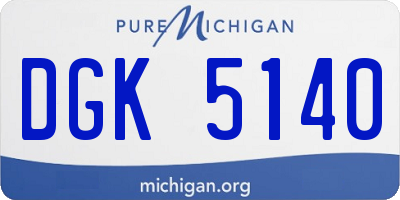 MI license plate DGK5140